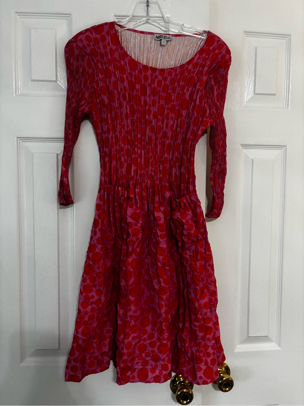 Alquema pink and orange patterned dress size 1